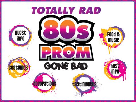 Totally Rad 80s Prom Gone Bad, Worst Costume, Glow Crafts, Mystery Parties, Teen Party Games, Dirty Hippie, Teen Programs, 80s Prom, Got Party