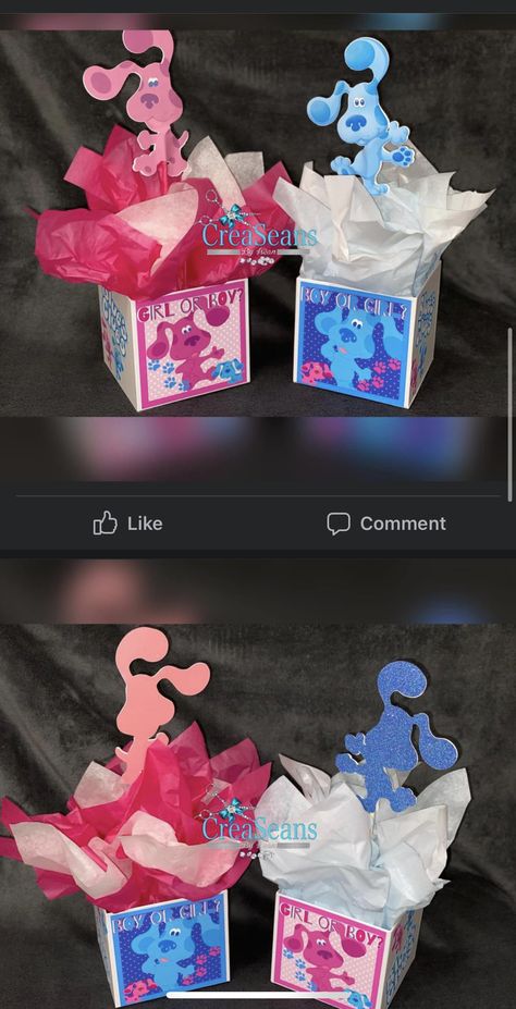 Blues Clues Gender Reveal Ideas, Gender Reveal Outfit, Baby Party Favors, Gender Reveal Baby Shower Themes, Baby Gender Reveal Party Decorations, Classy Baby Shower, Gender Reveal Party Theme, Gender Reveal Themes, Gender Reveal Ideas