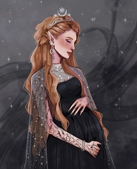 Pregnant Feyre, Feyre Pregnant, Feyre Archeron, Sara J Maas, Feyre And Rhysand, Fantasy Couples, A Court Of Wings And Ruin, Sarah J Maas Books, Merry Christmas Eve