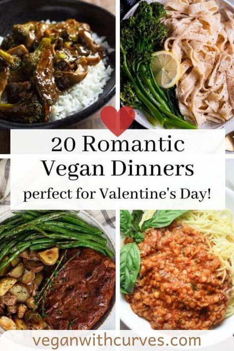 Show your love and appreciation with these romantic vegan dinners. If you're lucky enough to find that special someone to share a plant based meal with, show them your appreciation with these romantic vegan dinners! Not only do these recipes say "I Love You" to your partner, but it said "I Love You" to the animals and planet! Perfect for Valentine's Day, date night, or Self Care Saturdays! Romantic Vegetarian Dinner For Two, Romantic Vegetarian Dinner, Saturday Routine, Dinner Date Recipes, Plant Based Meal, Vegan Ground Beef, Night Dinner Recipes, Fettuccine Alfredo Recipes, Quick Vegan Meals