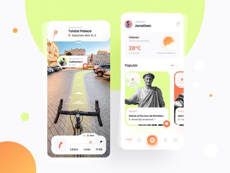 AR Travel Guide App by Shahin Azimov 🚀 on Dribbble Travel Guide Website Design, Travel Guide App, Android Design, Navigation Design, Identity Design Logo, App Layout, App Design Inspiration, Web Project, Ui Design Inspiration