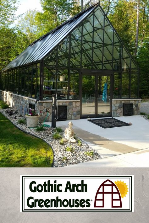 This beautiful Brown Framed 18’ W x 36’ L Cape Cod Greenhouse with Double insulated Glass recently completed for our happy customer. Call us today 1-800-531-4769 to discuss your greenhouse dreams and to explore possibilities. Scary Plant, Contemporary Greenhouses, Greenhouse Kitchen, Greenhouse Cafe, Wedding Space, Backyard Layout, House Green, Home Greenhouse, Glass Structure