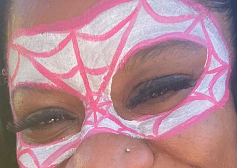 Mask Face Paint, Painting Portfolio, Spider Gwen, Mask Face, Face Painting, Eye Mask, Face Paint, Carnival Face Paint, Sleep Eye Mask