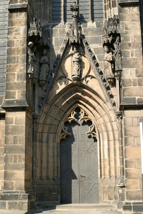 Gothic Cathedral Door by Gothic Doorway, Cathedral Door, Gothic Style Architecture, Gothic Door, Door Ways, Castle Exterior, Romanesque Architecture, Gothic Cathedrals, Gothic Cathedral