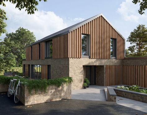 Terrace Extension, Artist Studio Space, Brick Cladding, Timber Roof, House London, Stone Cladding, Timber Cladding, Standing Seam, Casa Exterior