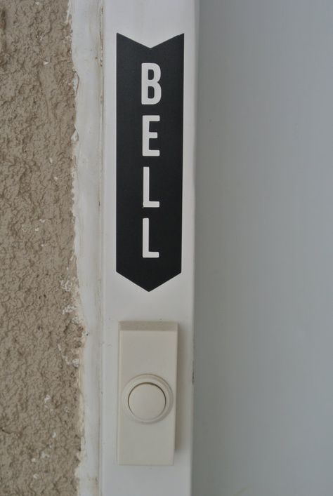 Vinyl Door Decal Door Bell Arrow by CanadianBuzzard on Etsy, $5.00 Door Bell Sign, Cardboard Door, Vinyl Lettering Ideas, Vinyl Door Decal, Vinyl Door, Cheap Doors, Ring The Bell, Door Decals, Door Bell