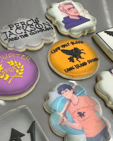 Dive into the world of demigod delights with Percy Jackson sugar cookies! ⚡🍪 Each cookie is mythical capturing the essence of Camp Half-Blood in every bite. Perfect for demigods and mortal friends alike! 🌊🏕️ #PercyJacksonCookies #DemigodDelights” Percy Jackson Cookies, Percy Jackson Blue Cookies, Percy Jackson Themed Cake, Percy Jackson Food, Percy Jackson Blue Food, Blue Food Percy Jackson, Dream Cookies, 11th Birthday, Half Blood