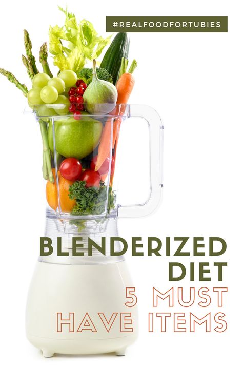 Thinking about switching to a blended diet for tube feeding? Check our our list of five (just five!) must have items to get your blenderized journey off to a great start! Peg Tube Feeding Recipes, Blended Diet Recipes, Blended Tube Feeding Recipes, Gtube Blended Diet Recipes, Blenderized Tube Feeding Recipes, Tube Feeding Recipes For Adults, Tube Feeding Recipes, Peg Tube Feeding, Gtube Feeding