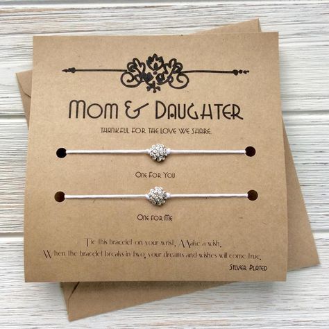 Daughter Bracelets, Homemade Mothers Day Gifts, Mother Daughter Bracelets, Mother Day Wishes, Birthday Cards For Mom, 50th Birthday Cards, Mother Daughter Gifts, Mothers Day Gifts From Daughter, Daughter Jewelry