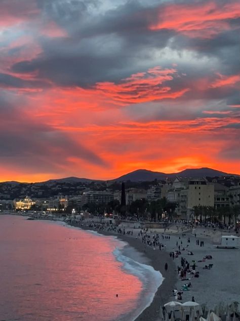 Sunset in Nice, city in France Nice Sunset, Nice City, France City, Nice France, French Riviera, Best Cities, Paris, France