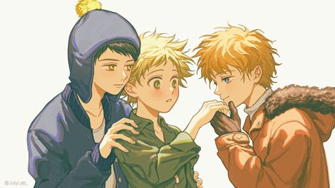 craig, tweek, kenny, south park Tweek And Craig, South Park Anime, Creek South Park, Tweek Y Craig, South Park Fanart, Fantasy Concept Art, South Park, Favorite Character, Book Art