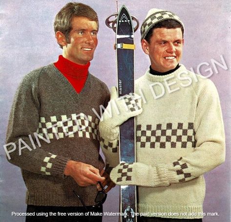 Men's Sports Sweater With Cap, Hat And Mittens, Knitting Pattern, Men's Jumper Pattern, Intarsia Pattern, PDF Instant Download, Almost Free Mens Sweater Knitting Pattern, Knitting Pattern Easy, Mittens Knitting, Sports Sweater, Jumper Pattern, Intarsia Patterns, Sweater Knitting Pattern, Jumper Patterns, Pullover Sweater Men