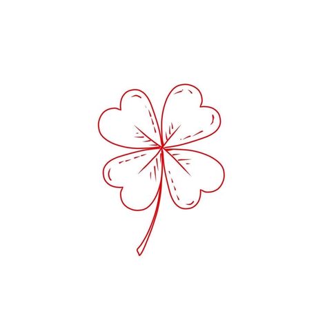 Fineline Four Leaf Clover, Detelina Tattoo, Four Leaf Clover Tattoo Outline, Four Leaf Clover Tattoo Stencil, 4 Leaf Clover Design, Clover Outline Tattoo, 4 Leaf Clover Tattoo Design, Four Leaf Clover Outline, 4 Clover Leaf Tattoo