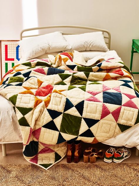 Bedspreads & Quilts | Oliver Bonas Smart Storage Ideas, Patchwork Bedspread, Velvet Bedspread, Box Bedroom, Luxury Quilts, Sleep Sanctuary, How To Dress A Bed, Quilted Bedspreads, Velvet Blanket