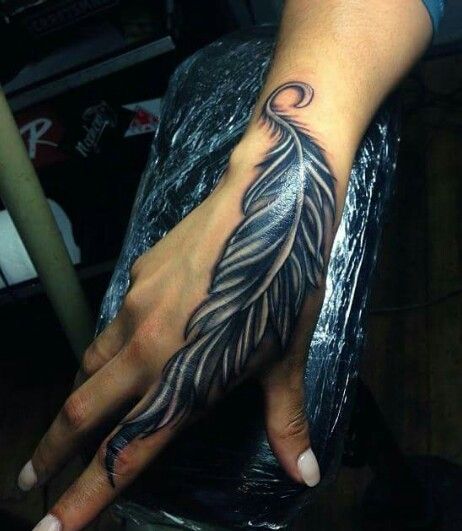 Hand Feather Tattoo Wrist Tats, Tattoo Feather, Hand Tattoos For Women, Feather Tattoo, Being Happy, Feather Tattoos, Sleeve Tattoos For Women, Dope Tattoos, Trendy Tattoos