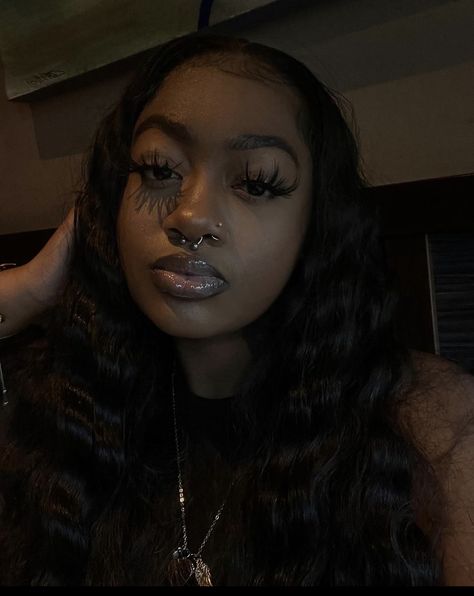 Piercings On Big Noses, Nose Piercing On Wide Nose, Septum On Big Nose, Big Nose Black Women, Big Nose Women, Black Noses, Piercing Inspo, Face Piercings, Cute Piercings