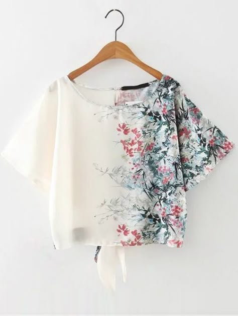 Shop White Floral Print Tie Back Top online. SheIn offers White Floral Print Tie Back Top & more to fit your fashionable needs. Loose Blouses, Tie Back Top, Mode Kimono, Fancy Tops, Fashion Tops Blouse, Trendy Dress Outfits, Trendy Fashion Tops, Stylish Dresses For Girls, Crop Top Outfits