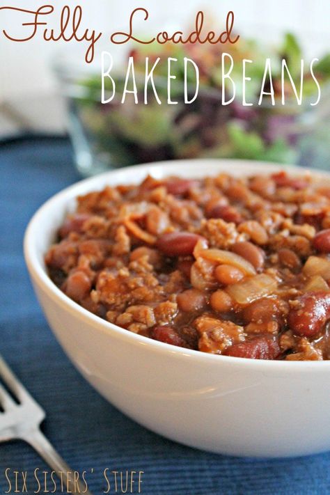 Loaded Baked Beans, Cowboy Baked Beans, Baked Beans Crock Pot, Baked Bean Recipes, Six Sisters Stuff, Six Sisters, Trending Recipes, Best Side Dishes, Meal Recipes