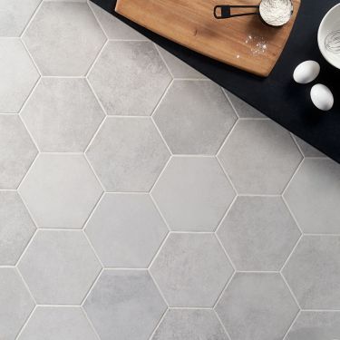 Indoor Floor Tiles | TileBar.com Hexagon Tile Bathroom Floor, Hexagon Tile Bathroom, Hexagon Floor, Hexagon Tile Floor, Blanco White, Cleaning Tile Floors, Matte Porcelain Tile, Backsplash Wall, Indoor Tile