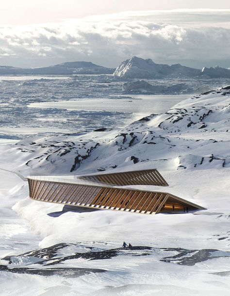 New arctic hotspot for observation of climate change Model Architecture, Plans Architecture, Wooden Structure, Garden Architecture, Architecture Design Concept, Futuristic Architecture, Family House, Landscape Architect, Contemporary Architecture