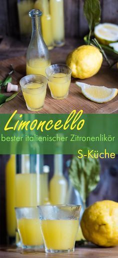 Die Sonne Italiens im Glas. Rezept für Limoncello - Italienischer Zitronenlikör ganz einfach selbstgemacht. Limoncello Cocktails, Limoncello Recipe, Homemade Limoncello, Dessert Oreo, Lemon Drink, Smoothie Drink Recipes, Desserts Vegan, Homemade Italian, Easy Drinks