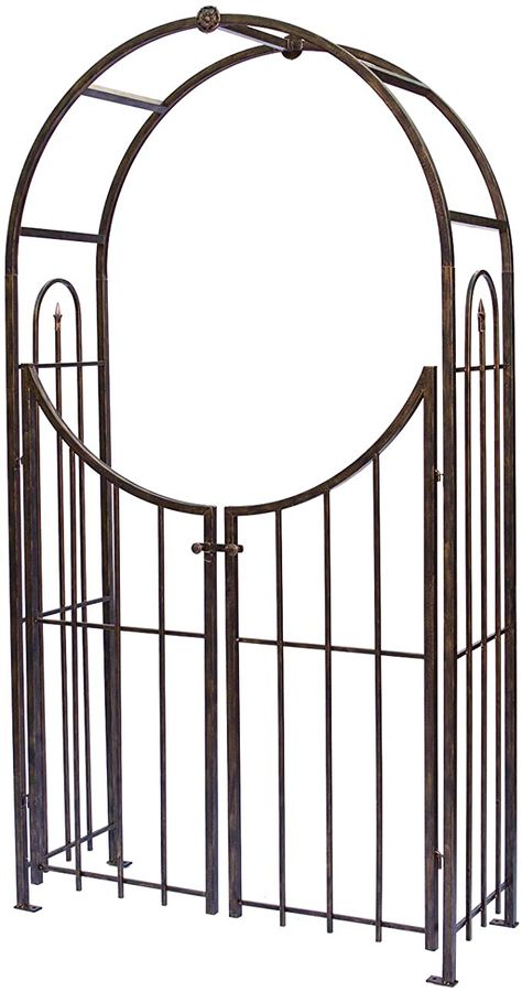 Garden Arch With Gate, Fence With Arched Gate, Archway Gate, Garden Arbors And Trellises, Gated Arbor, Arbor With Gate, Garden Arbor With Gate, Arbor Gate, Metal Arbor