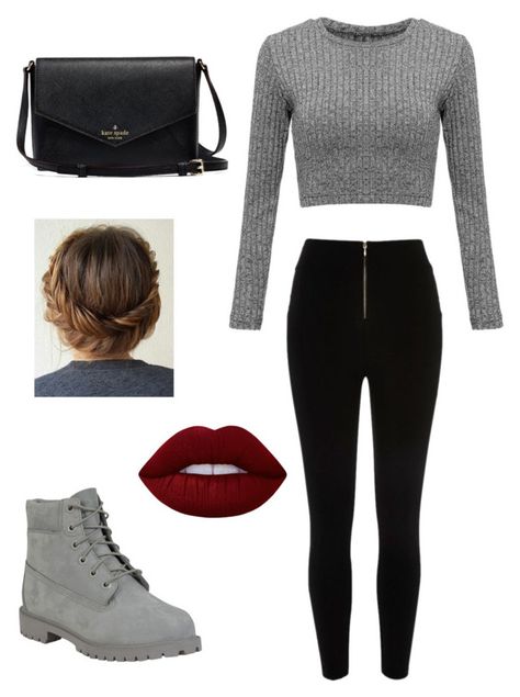 Grey by emmaszarka on Polyvore featuring polyvore, fashion, style, Timberland, Lime Crime and clothing Grey Boots Women, What To Wear With Grey Boots, Gray Timberlands Outfit, Gray Timberland Boots Outfit, Grey Timberlands Outfit, Grey Timberland Boots Outfit, Outfits Con Botas Timberland, Tims Outfits, Grey Boots Outfit