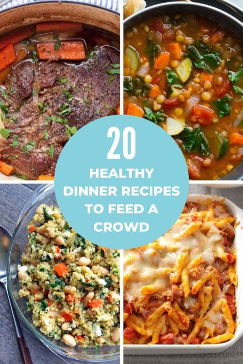 Discover tasty and colorful dinner recipes to feed a crowd (without missing the party because you’re too busy cooking!) These recipes are meaty AND meatless, full of veggies, and easy to dish out to guests.  #potluck #partyfood #recipes #healthyrecipes #holidaycooking Meals To Feed A Crowd, Recipes To Feed A Crowd, Crowd Recipes, Colorful Dinner, Healthy Turkey, Feed A Crowd, Fruit Salad Recipes, Feeding A Crowd, Food For A Crowd