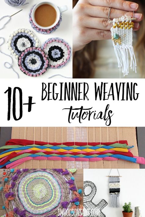 10+ weaving tutorials for beginners - check out these free weaving crafts with step by step instructions, perfect beginner weaving projects. #weaving Beginner Weaving, Weaving Loom Diy, Weaving Loom Projects, Beginner Crafts, Weaving Wall Hanging, Rigid Heddle Weaving, Weaving Tutorial, Needle Felting Tutorials, Diy Weaving