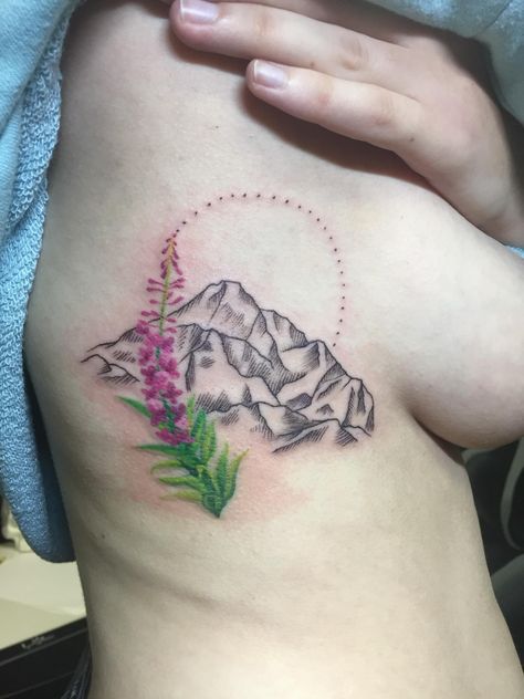 Alaskan Fireweed Tattoo, Fireweed Tattoo, Drum Design, Line Artist, Artist Collective, Smart Auto, Ear Tattoo, Small Tattoos, Tattoo Artists