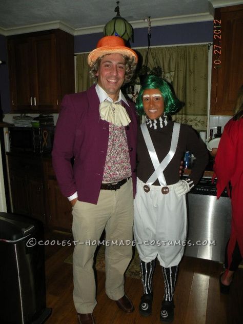 Our Willy Wonka and Oompa Loompa costumes have been the most fun, not only to wear but to make so far!  I Googled some pictures of Oompa Loompa's as well a Oompa Loompa Halloween, Two Person Halloween Costumes, Cosmo Wanda, Cool Couple Halloween Costumes, Halloween Couples Costume, Halloween Costumes Diy, Easy Couples Costumes, Halloween Costumes Diy Couples, Funny Couple Halloween Costumes