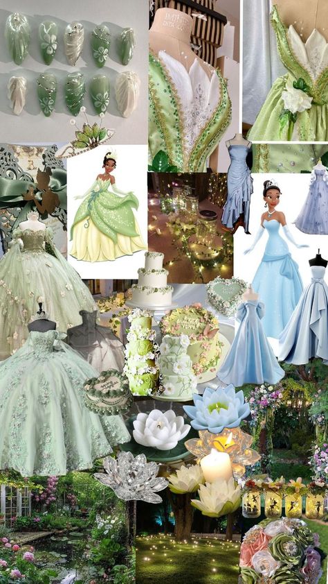 princess and the frog themed party Princess And The Frog Theme, Quince Decorations Ideas, Princess Sweet 16, Quince Themes, Super Sweet 16, Sweet 16 Themes, Tropical Birthday Party, Princesa Tiana, Quince Decorations