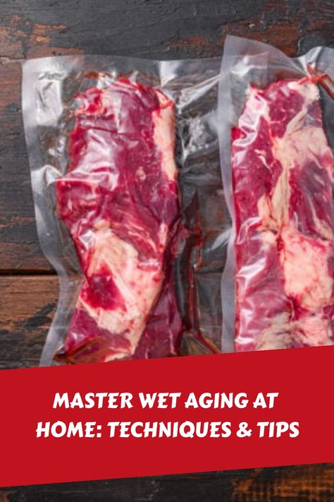 Wet aging enhances meat tenderness and flavor by using natural enzymes in a vacuum-sealed bag, unlike dry aging which exposes meat to air. Steak Tips, Smoked Meats, Meat Cuts, Home Cooking, Food Storage, Steak, At Home, Chef, Meat