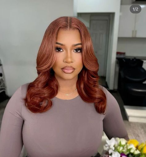 Red Brown Bob Black Women, Auburn Wig Black Women, Red Brown Hair Color Black Women, Auburn Bob Black Women, Winter Hair Color Black Women, Hair Color On Dark Skin Women, Auburn Color Hair, Red Hair Bob, Ginger Red Hair