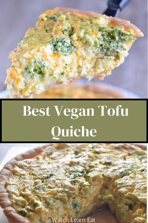 Discover the Best Vegan Tofu Quiche with our easy Cheesy Broccoli Vegan Quiche recipe! Made with a delicious Vegan Quiche Crust and filled with tofu, this quiche is also gluten-free. Perfect for breakfast, brunch, or any meal, it's packed with flavor and nutrients. Check out the link for full recipe for this easy Vegan Tofu Quiche recipe and enjoy a delightful, plant-based dish! Vegan Broccoli Quiche, Vegan Tofu Quiche Recipes, Vegan Brunch Ideas, Tofu Quiche, Easy Cheesy Broccoli, Quiche Crust, Breakfast Savory, Vegan Brunch Recipes, Vegan Quiche