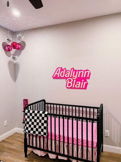 Nursery decor ideas Dolly Parton Nursery Theme, Hot Pink Nursery Ideas, Disco Cowgirl Nursery, Disco Nursery, Bedroom Kids Boys, Music Themed Nursery, Barbie Nursery, Car Themed Nursery, Boys Wall Art