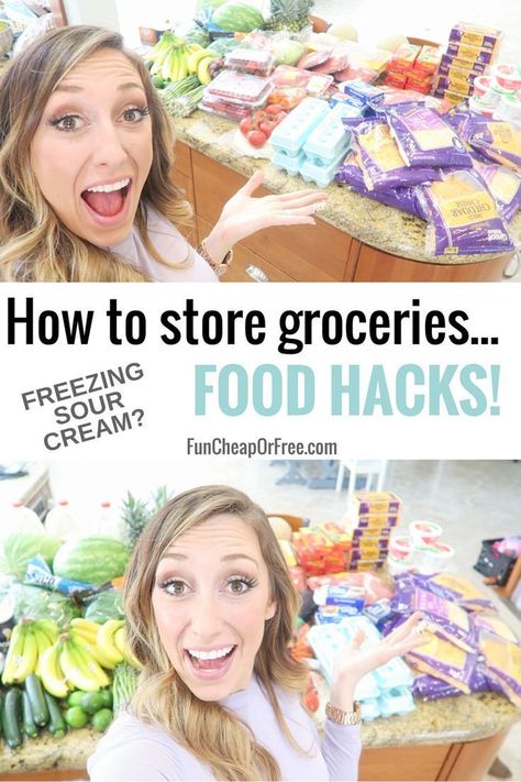 How to store groceries, choose a watermelon, and other FOOD HACKS! - Funcheaporfree.com #foodstorage #groceries Grocery Hacks, Life Hacks Food, Sour Foods, Grocery Foods, Family Budget, Grocery Budgeting, How To Store, Frugal Tips, Frugal Living Tips