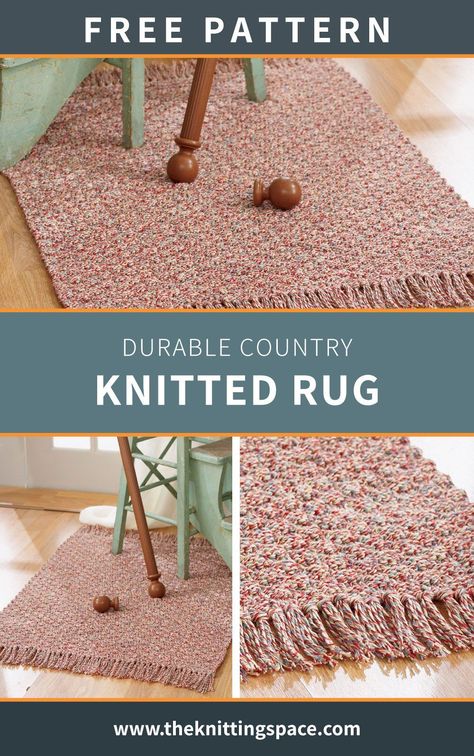 Give your home a mini upgrade with this classic country-style knitted rug with tassels! You can choose to urbanize its design depending on your color selection so it's a definite must-have for your home collection. | Discover over 4,000 free knitting patterns at theknittingspace.com #knitpatternsfree #handmadegifts #DIY #housewarmingpresents #beginnerknits #easyknittingpatterns #giftideas Knitted Rugs Pattern Free, Knitting Rug, Easter Knitting, Summer Knitting Projects, Spring Knitting, Learn Knitting, Knitted Rug, Rug With Tassels, Knitting Space