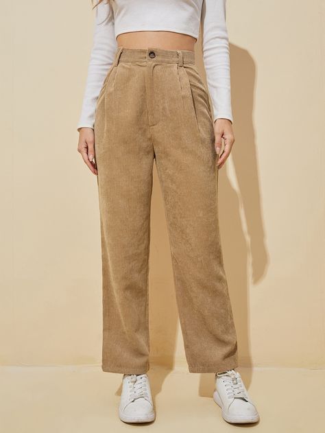 Corduroy Pants Outfit Women, Beige Corduroy Pants, Corduroy Pants Outfit, Favorite Wallpaper, Corduroy Pants Women, Straight Cut Pants, Women Bottoms, Fall Pants, Hair Drawing