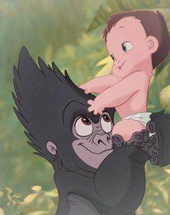 *TERK & #tarzan ~ Tarzan, 1999 Terk Tarzan, Baby Tarzan, Tarzan Disney, Animation Disney, Images Disney, Disney Nerd, Film Disney, Disney Side, Disney Favorites