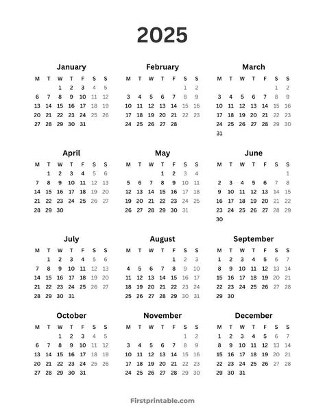 2025-2026 yearly calendar with Monday start, available in PDF format. Free to download and #Amigurumi_Patterns #2025_Calendar_Printable_Free #Editable_Monthly_Calendar #Calender_Printables 2025 Yearly Calendar, Calander Aesthetic 2024, 2025 Calendar Printable Free, 2023 Calendar Printable, Calender Printables, Printable Yearly Calendar, Free Printable Calendar Templates, Free Planner Templates, Study Planner Printable