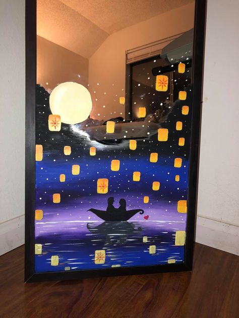 Cool Mirror Painting Ideas, Painting Ideas On Mirrors, Full Body Mirror Painting Ideas, Paintings On Glass Frames Aesthetic, Trippy Mirror Art, Full Length Mirror Painting Ideas, Paint On Mirrors Ideas, Mirror Acrylic Painting, Long Mirror Painting Ideas