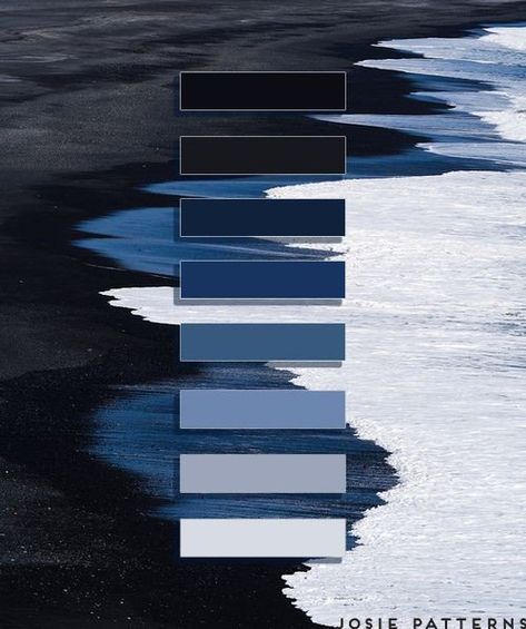 Blue And Grey Palette, Blue And Black Color Palette, Color Scheme Living Room, Dark Blue Color Palette, Blue Color Pallet, Blue Pallets, Silver Color Palette, Monochrome Color Palette, Black Color Palette