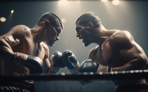 Athletic two boxers fighting in a boxing... | Premium Photo #Freepik #photo #fight #mma #boxing-fight #knockout Boxer Athlete, Boxing Photos, Martial Arts Photography, Boxer Training, Martial Arts Sparring, Boxing Rings, Boxing Images, Boxing Ring, Sketching Ideas