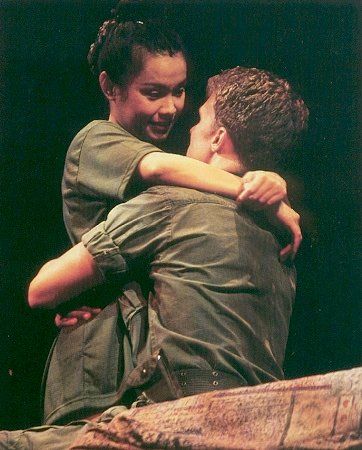 Lea Salonga in her Best Musical Actress Tony-winning role in "Miss Saigon," 1991 Lea Salonga, Miss Saigon, Christian Fiction, Sun And Moon, Musical Theatre, Writing Desk, Broadway, Musical, Desk