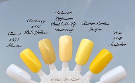 Color Focus: Yellow for Spring Nails, Burberry #415 Pale Yellow ... Nails Burberry, Nail Polish Yellow, Butter Nail Polish, Build Me Up Buttercup, Pale Nails, Tropical Vacation Nails, Sns Nails Colors, Dip Manicure, French Manicure Designs