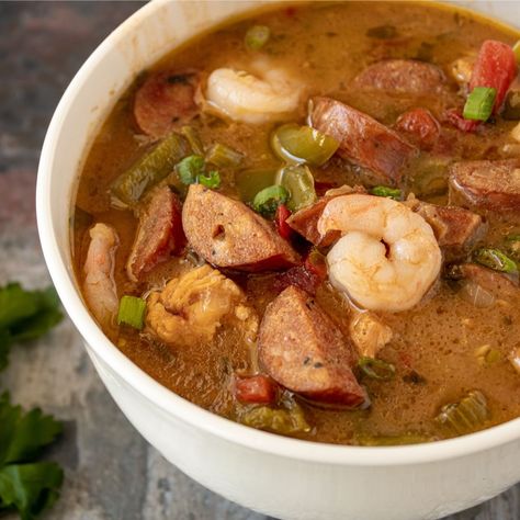 Paula Deen Gumbo, Best Gumbo Recipe, Gumbo Recipe Easy, Chicken And Sausage Gumbo, Shrimp Gumbo, Gumbo Soup, Easy Pressure Cooker Recipes, Chicken Gumbo, Louisiana Seafood