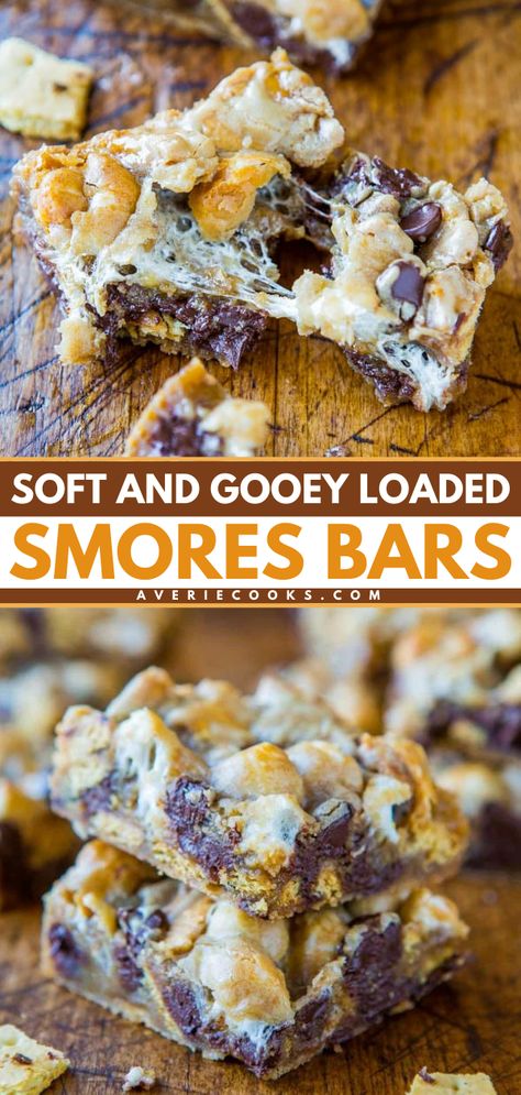 Looking for simple desserts? This s'mores recipe is an easy-to-make sweet treat! Soft, gooey, and loaded with goodies, these smores bars are just magical. No one will be able to resist this smores variation! Smores Variations, Blondies Recipes, Blondies Recipe Easy, Smores Cookies Bars, Smores Bars, Easy Smores, S Mores Bars, Smores Dessert, Thanksgiving Sweet Treats