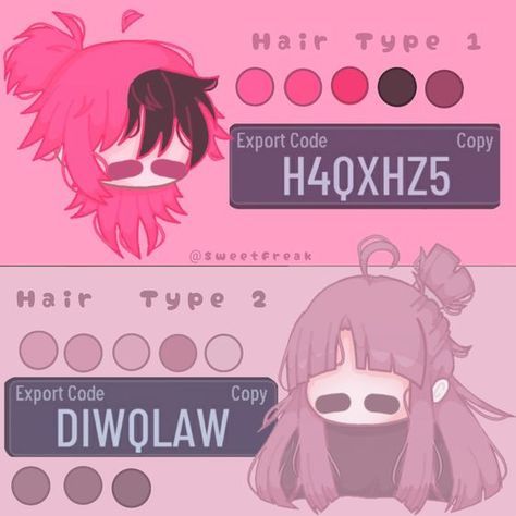 Gacha hair ideas #4 Good Gacha Club Hair, Gacha Club Outfit Export Code, Gacha Oc With Code, How To Export Code Gacha Club, Gacha Club Outfit Ideas With Code, Gc Hair Ideas, Gacha Life Export Code, Cute Gacha Club Hair Ideas, Gacha Plus Hair Ideas