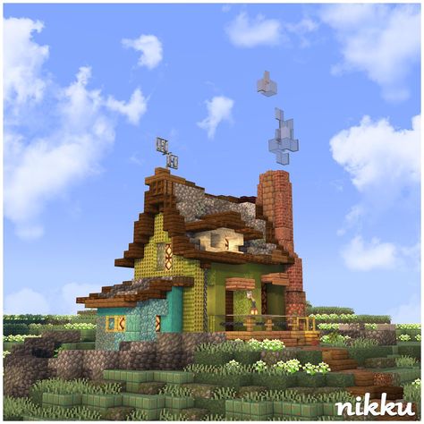 The Home and the Lonely Pine 🌲🏠 - 🔦Shaders: Complimentary 🔧Built on: play.bakery.builders - #minecraft #minecraftdesign #minecraftart #minecrafthouse #bedrock #minecraftgaming #minecrafthome #minecraftjava #minecraftbuilds #ghibliartworks Smallishbeans Minecraft Builds, Minecraft Terraforming, Flower Minecraft, Minecraft Bakery, Play Bakery, Minecraft City Buildings, Minecraft Structures, Minecraft Blocks, Minecraft House Plans